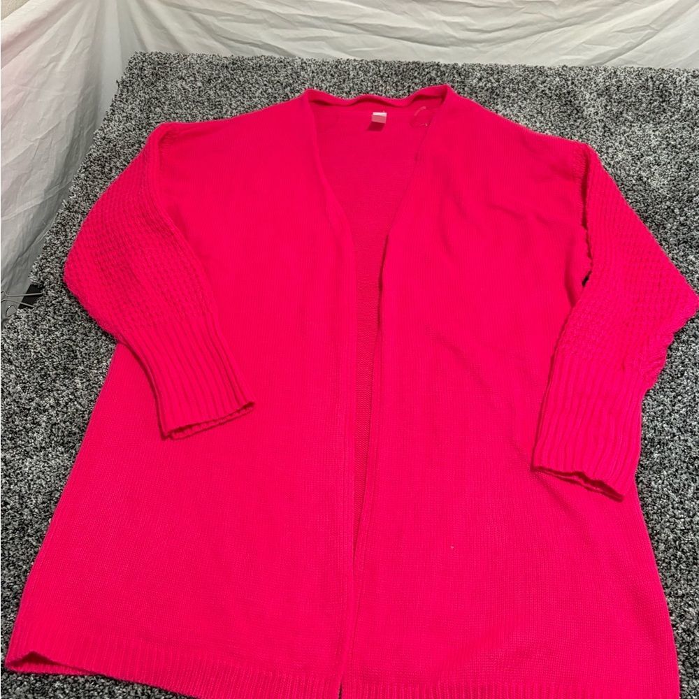 Women's bright Pink cardigan Sweater no tag size x large